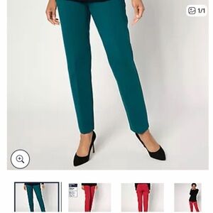 🦩Susan Graver Ponte Straight-Leg Pull-On Pants NWT Sz LP Fit Regular